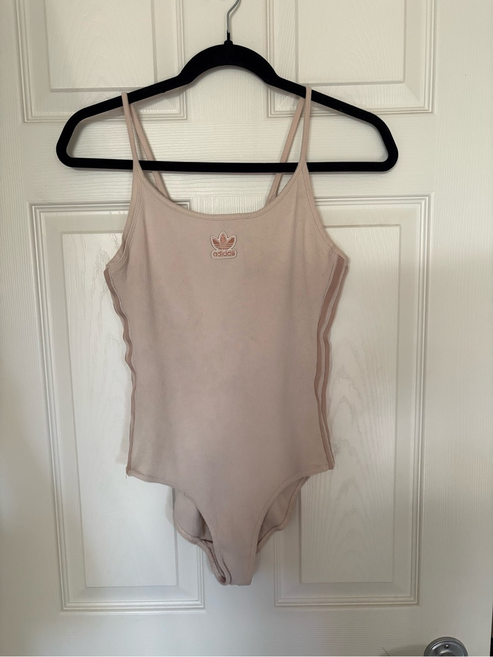adidas Girls Light Pink Ribbed One-Piece Bodysuit